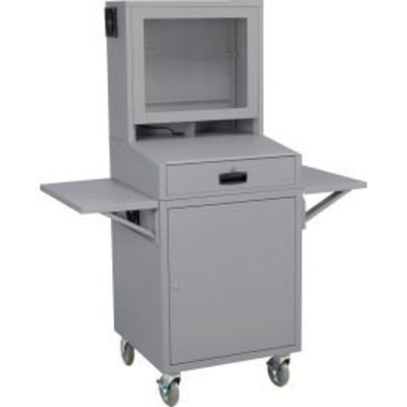 GLOBAL EQUIPMENT Mobile Security LCD Computer Cabinet Enclosure Complete Bundle, Dark Gray 239115CGY
